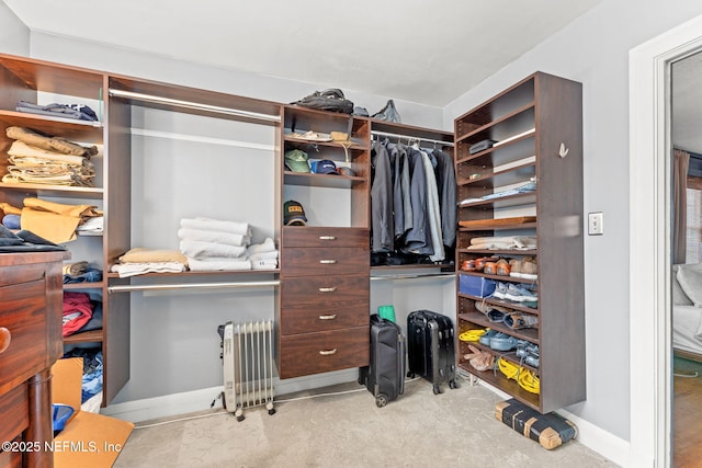 walk in closet with radiator