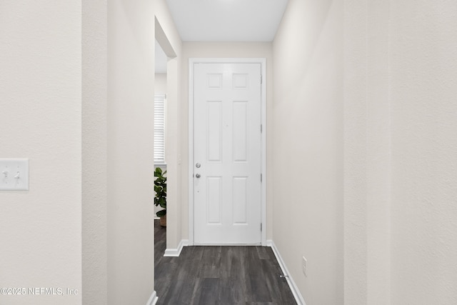 hall featuring dark hardwood / wood-style flooring