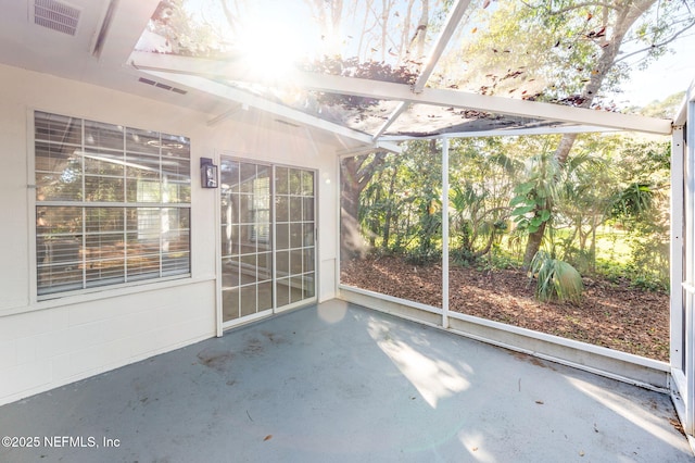 view of unfurnished sunroom