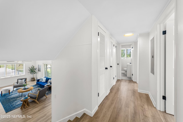 hall featuring light hardwood / wood-style floors