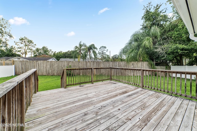 deck with a lawn