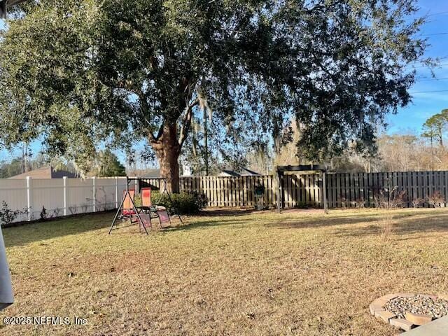 view of yard featuring a playground