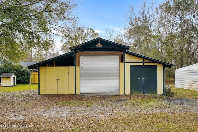 view of garage