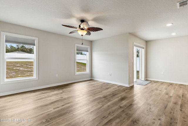 195 River Rdg Pl, Welaka, FL 32193 - empty room with ceiling fan and light wood-type flooring