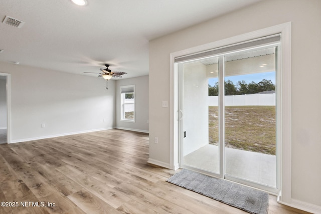 195 River Rdg Pl, Welaka, FL 32193 - interior space with ceiling fan and light hardwood / wood-style flooring