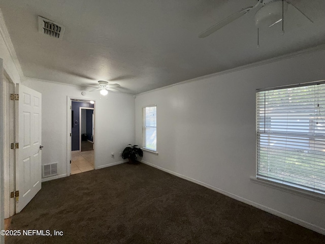 361 Broward St, Jacksonville, FL 32204 - unfurnished room featuring visible vents, a ceiling fan, and carpet flooring