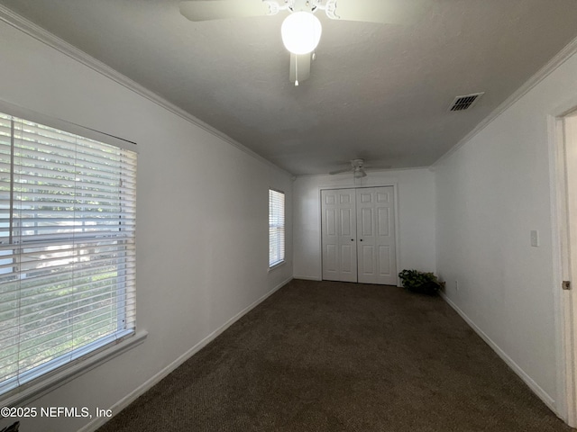 361 Broward St, Jacksonville, FL 32204 - spare room featuring a wealth of natural light, a ceiling fan, and crown molding