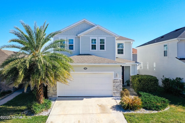 view of front of home featuring a garage