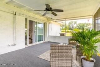 view of patio with ceiling fan