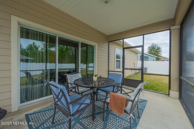 view of sunroom