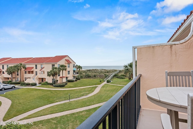 balcony with a water view