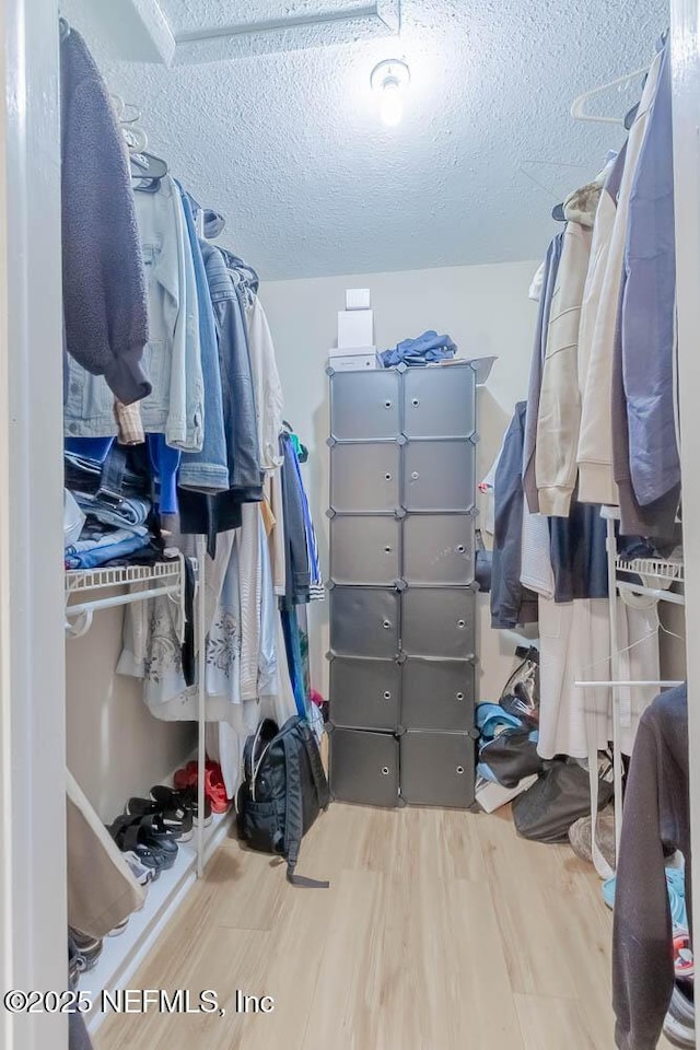 walk in closet featuring hardwood / wood-style floors