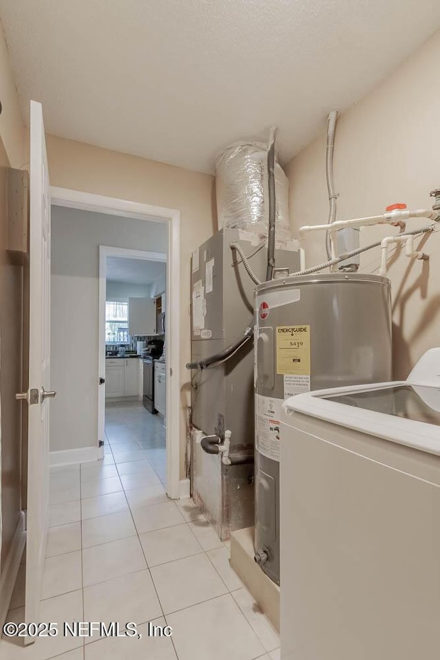 utility room featuring washer / dryer and water heater