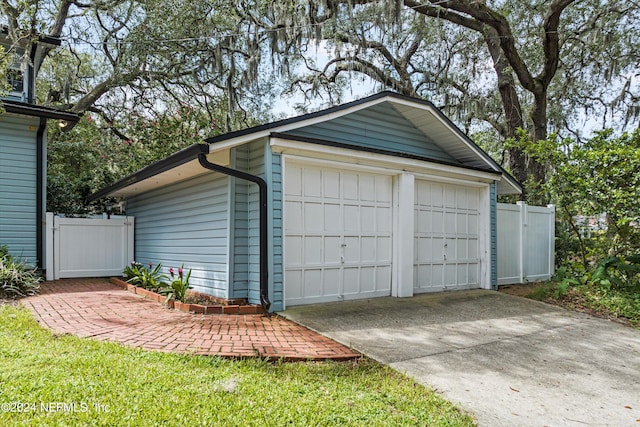 view of garage