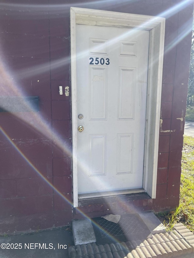 view of doorway to property