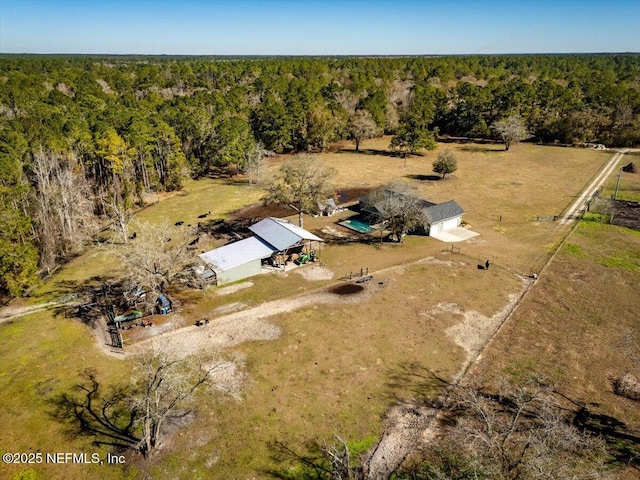 bird's eye view with a rural view