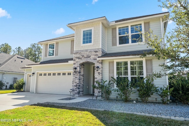 view of front facade with a garage