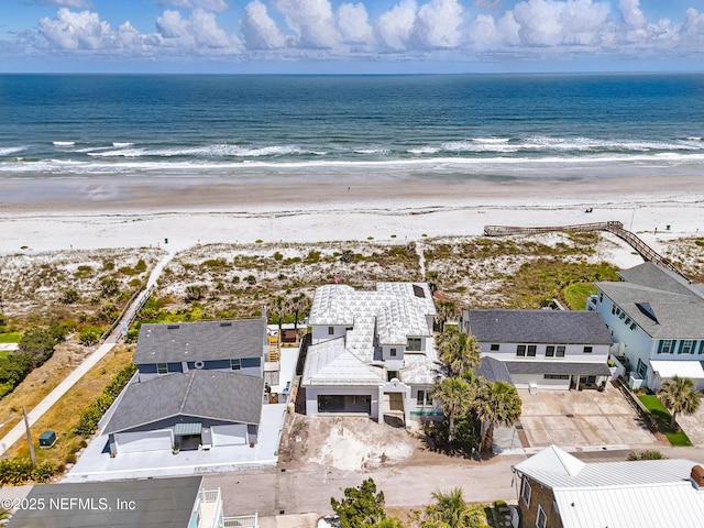 1509 Oceanfront, Neptune Beach, FL 32266 - drone / aerial view featuring a view of the beach and a water view