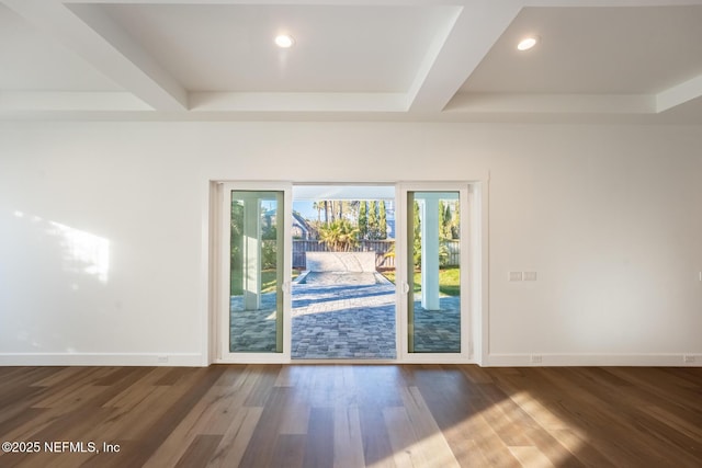 doorway to outside with hardwood / wood-style floors