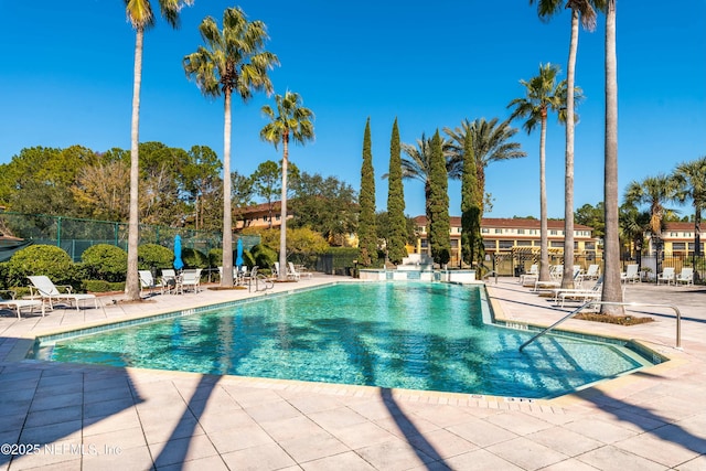 view of pool featuring a patio