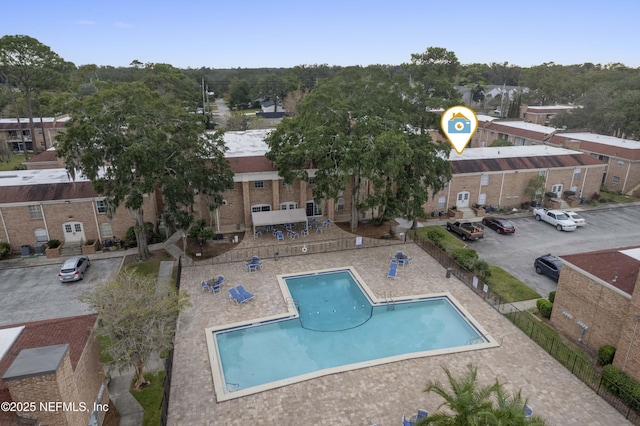 view of pool featuring a patio