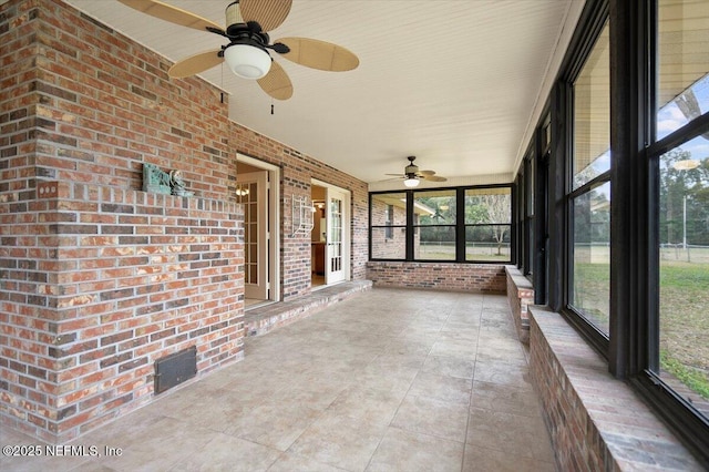 view of unfurnished sunroom