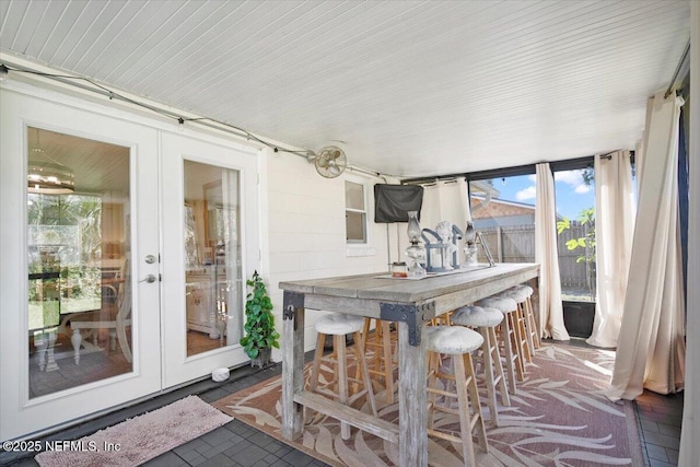 exterior space featuring french doors