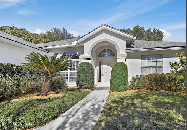 ranch-style home with a front yard