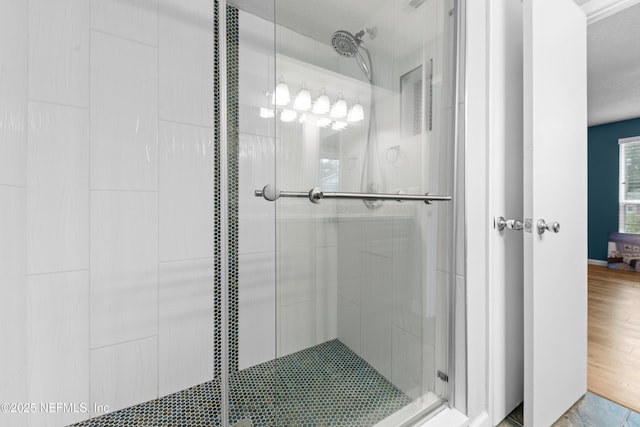 bathroom with an enclosed shower