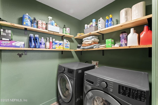 laundry area featuring washer and dryer