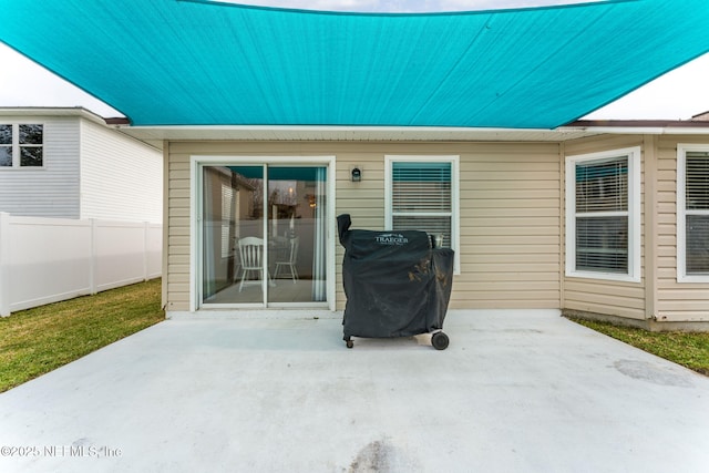 view of patio with area for grilling