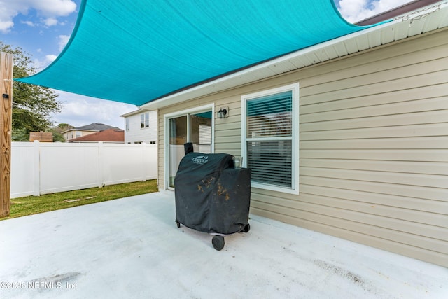 view of patio with area for grilling