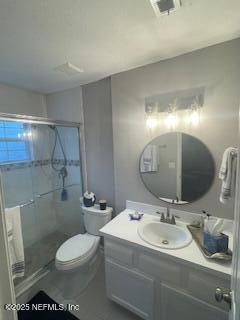 3706 Sanctuary Way N, Jacksonville Beach, FL 32250 - bathroom with toilet, vanity, and a stall shower
