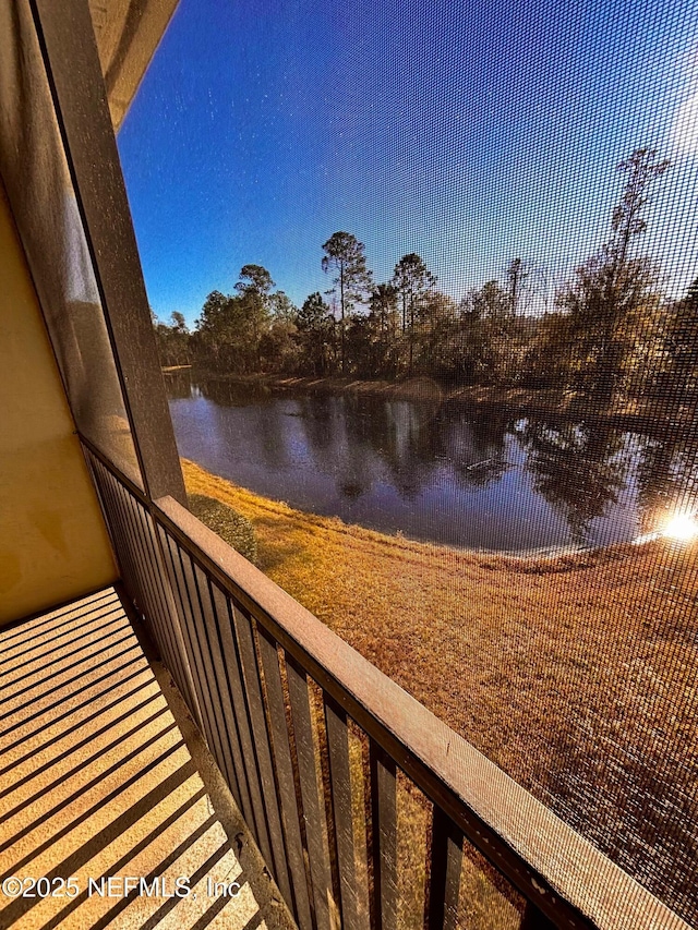 balcony with a water view