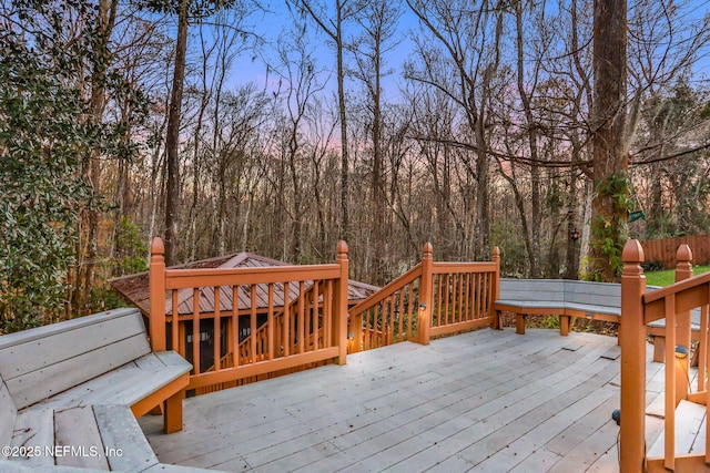 view of deck at dusk