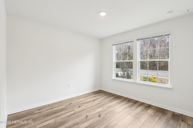 empty room featuring light wood-type flooring