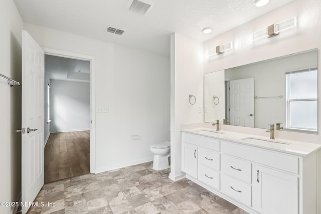 bathroom with vanity and toilet