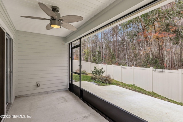 view of unfurnished sunroom