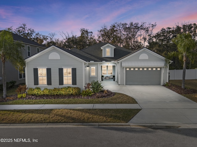 front facade featuring a garage