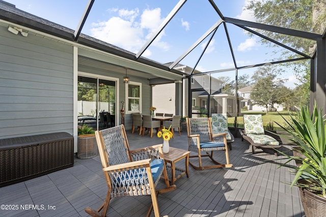 deck with glass enclosure