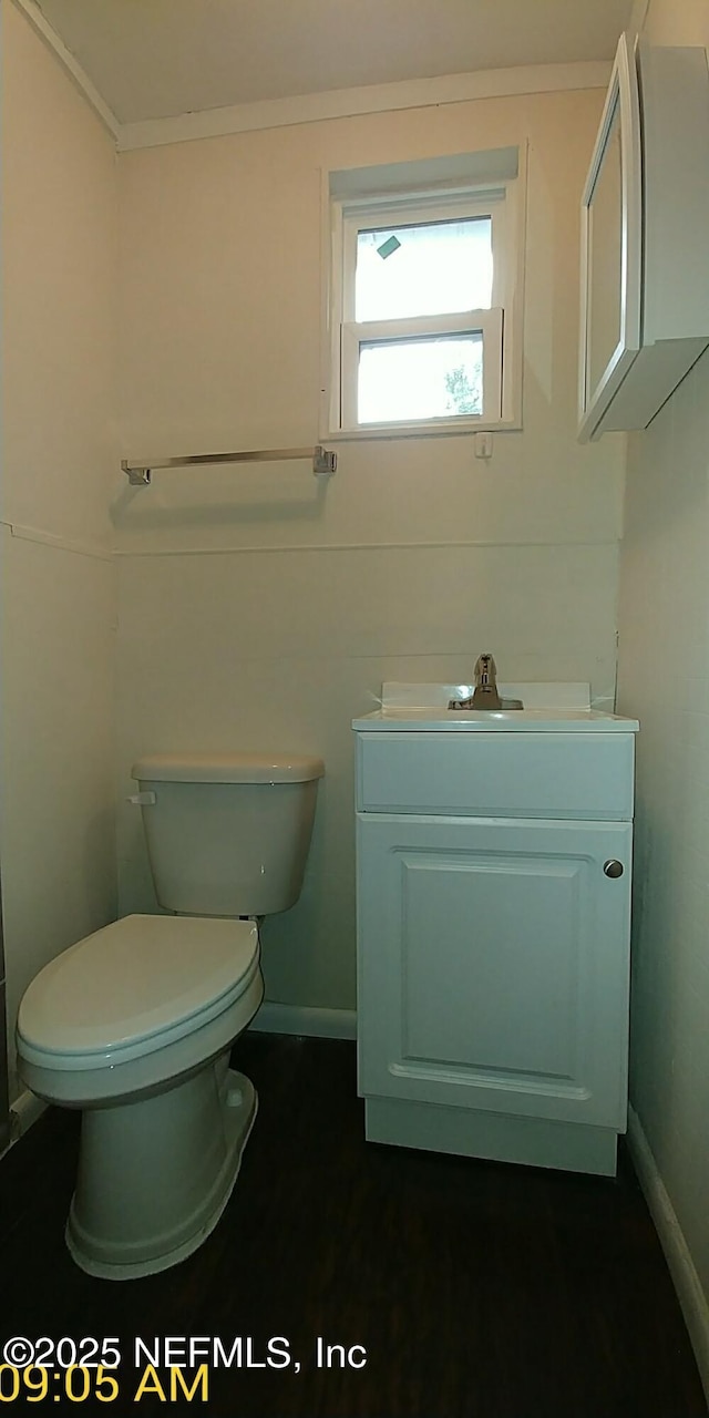 bathroom featuring toilet and vanity