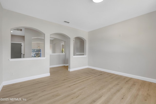 empty room featuring light hardwood / wood-style flooring