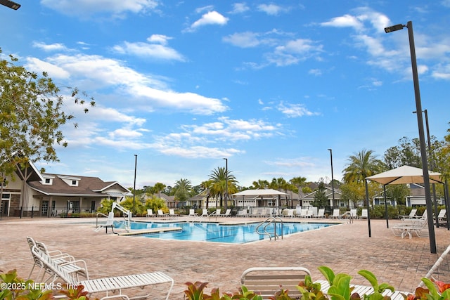 view of pool featuring a patio area