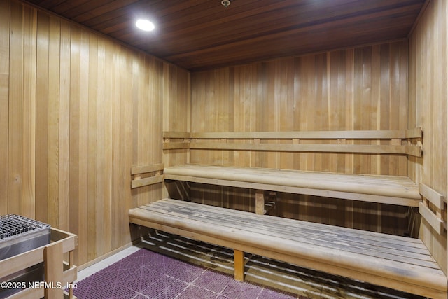 view of sauna