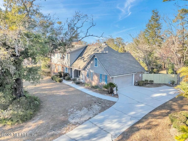 view of front of home with a garage