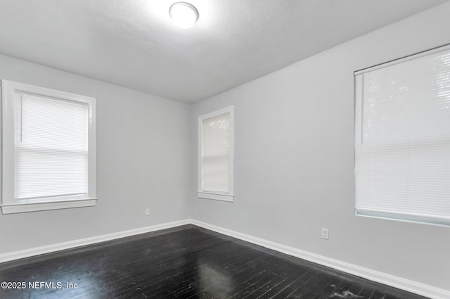 spare room featuring wood-type flooring