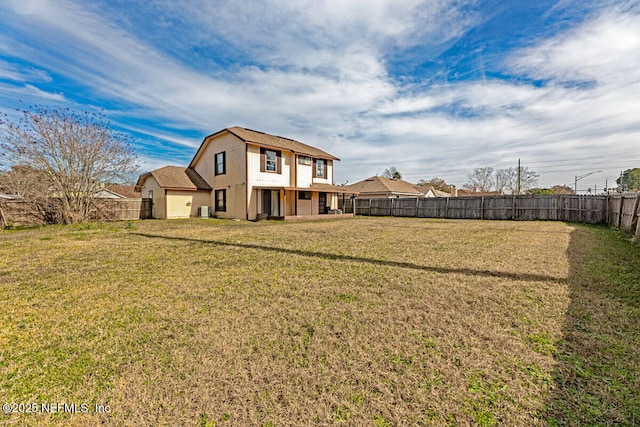 view of yard featuring central AC