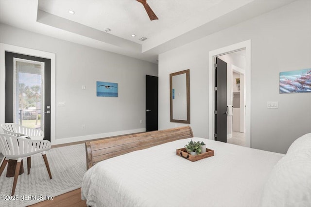 211 Belvedere St, Atlantic Beach, FL 32233 - bedroom featuring wood finished floors, baseboards, and a ceiling fan
