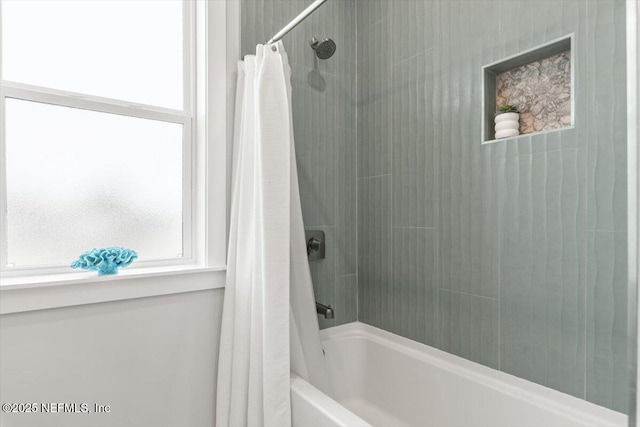 211 Belvedere St, Atlantic Beach, FL 32233 - bathroom with shower / bath combo and plenty of natural light