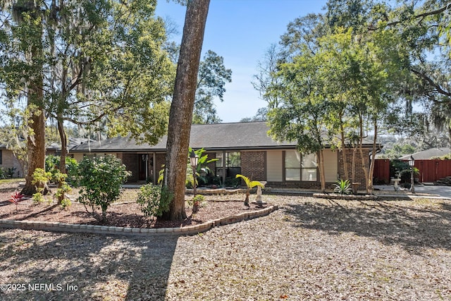 view of single story home